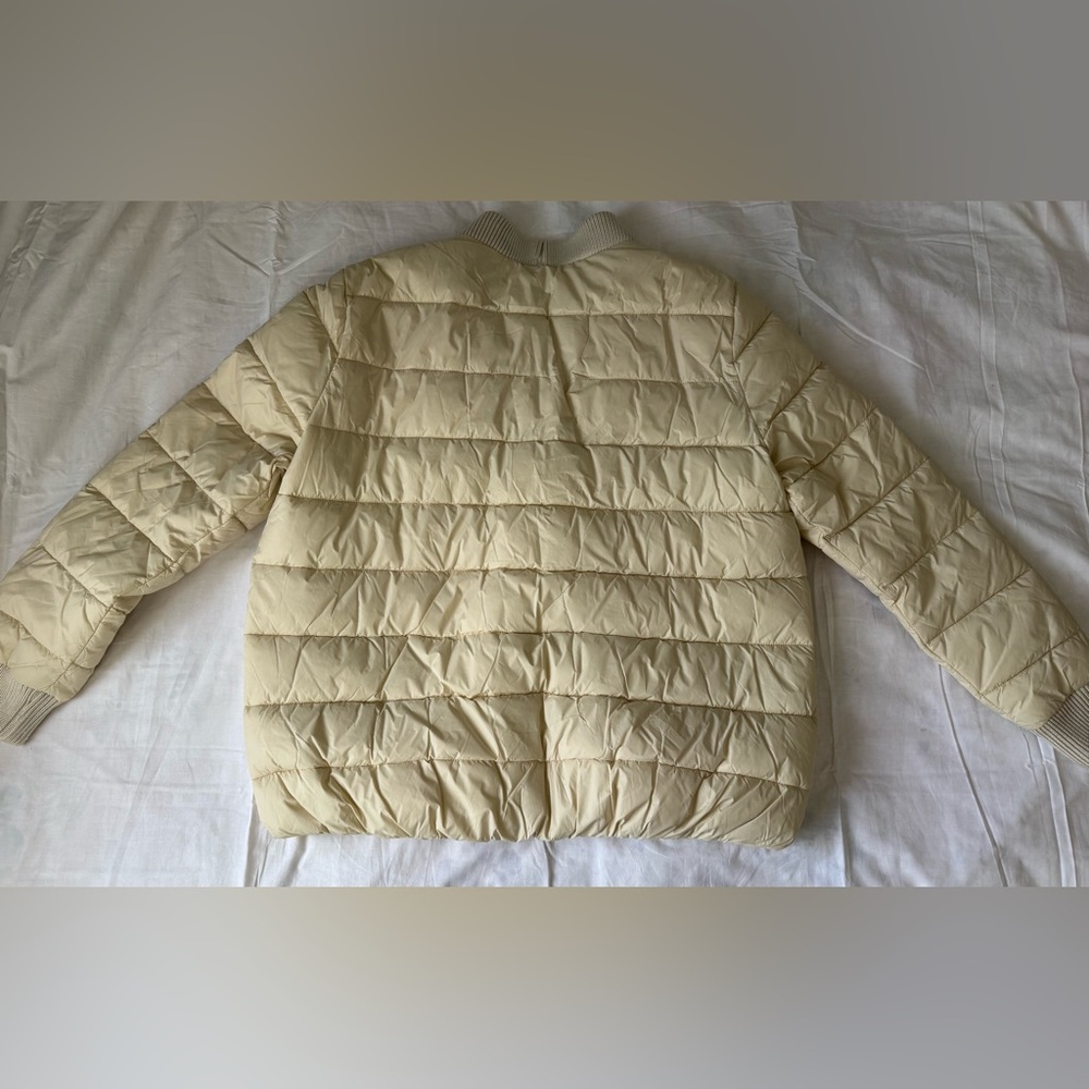 Women's NWT Rebecca Minkoff Beige Water Repellent Puffer Coat Size L Orig $328 - Picture 8 of 13